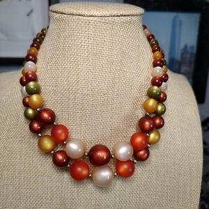 vintage double strand moon glow